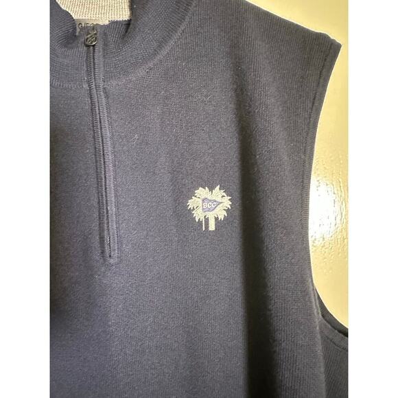 NWT G/Fore G4 Blue Merino Wool Tech Lined Slim Fit Dune Golf sweater Vest XL - Picture 2 of 12